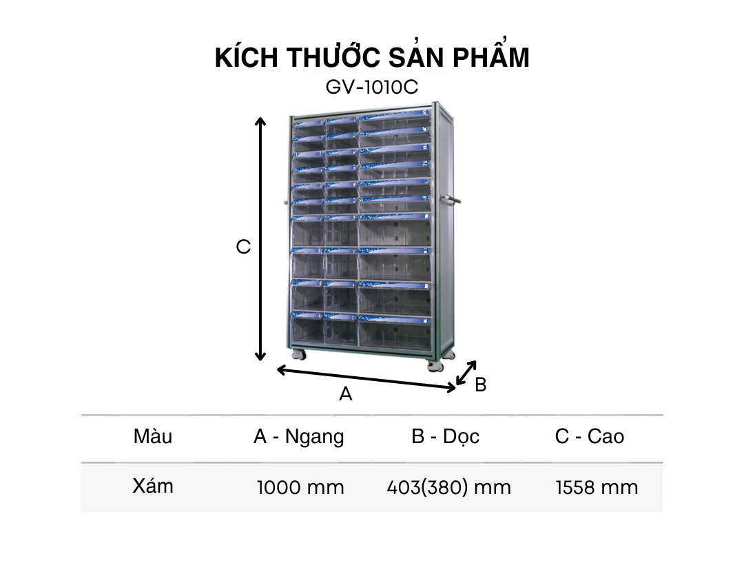 Tủ đựng linh kiện GV Build GV1010C