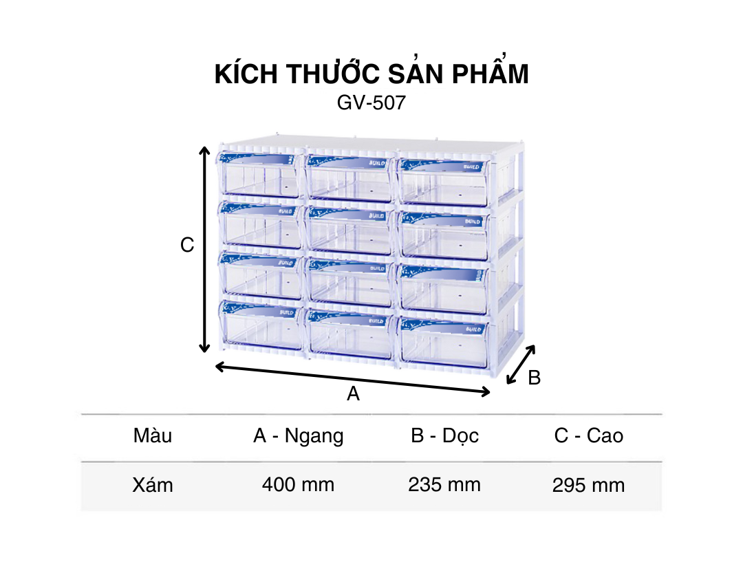 Tủ đựng linh kiện GV Build GV507