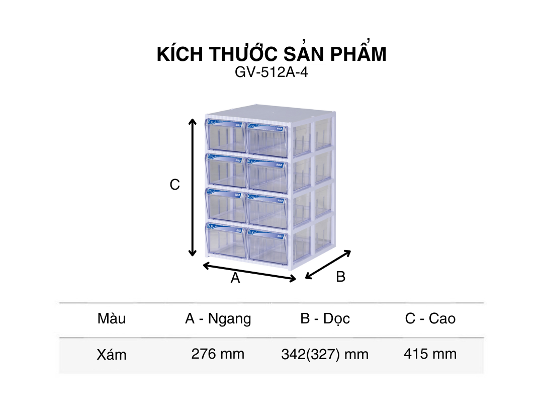Tủ đựng linh kiện GV Build GV512A-4
