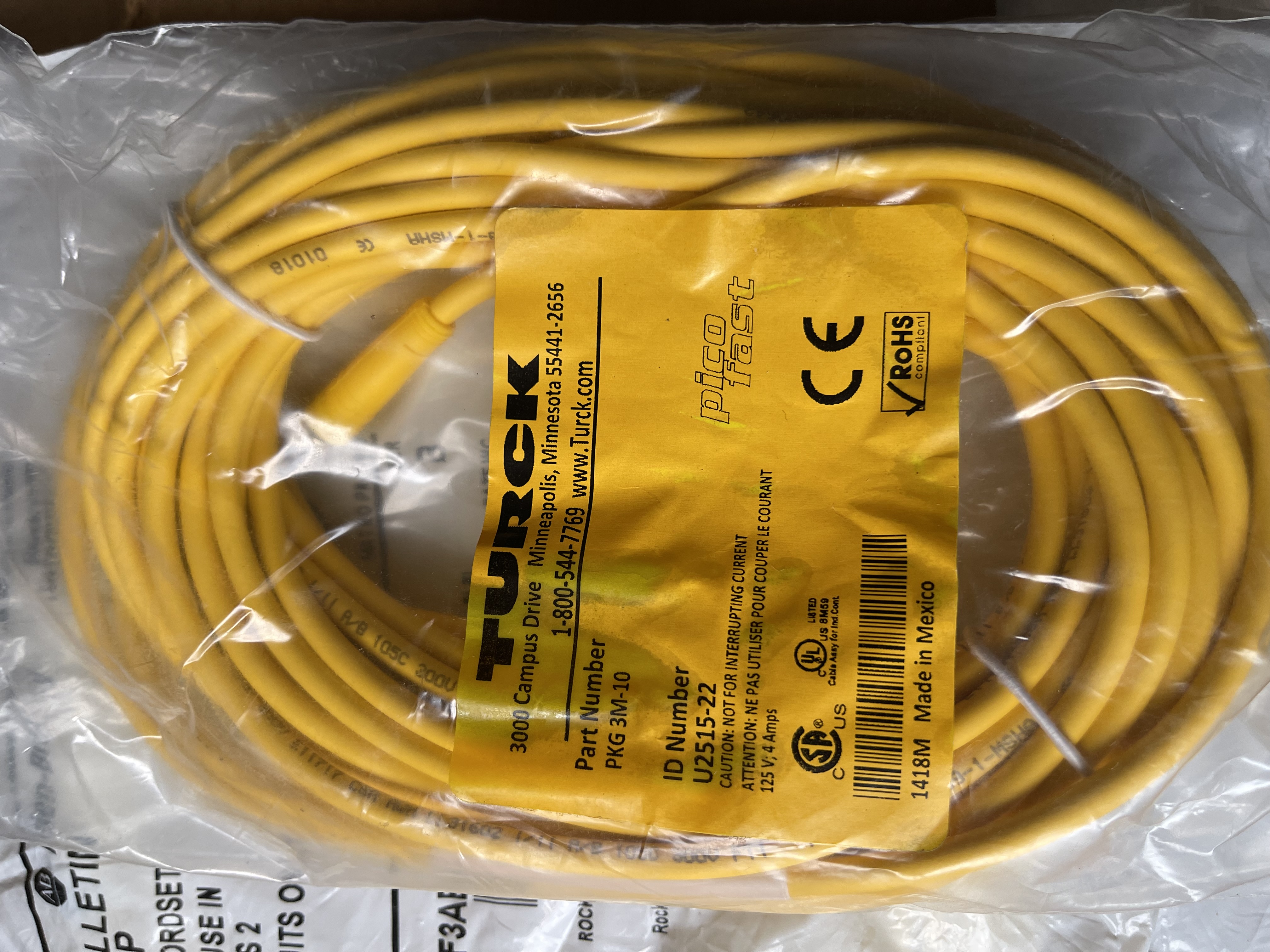 Actuator and Sensor Cable Turck PKG 3M-10 (U2515-22)