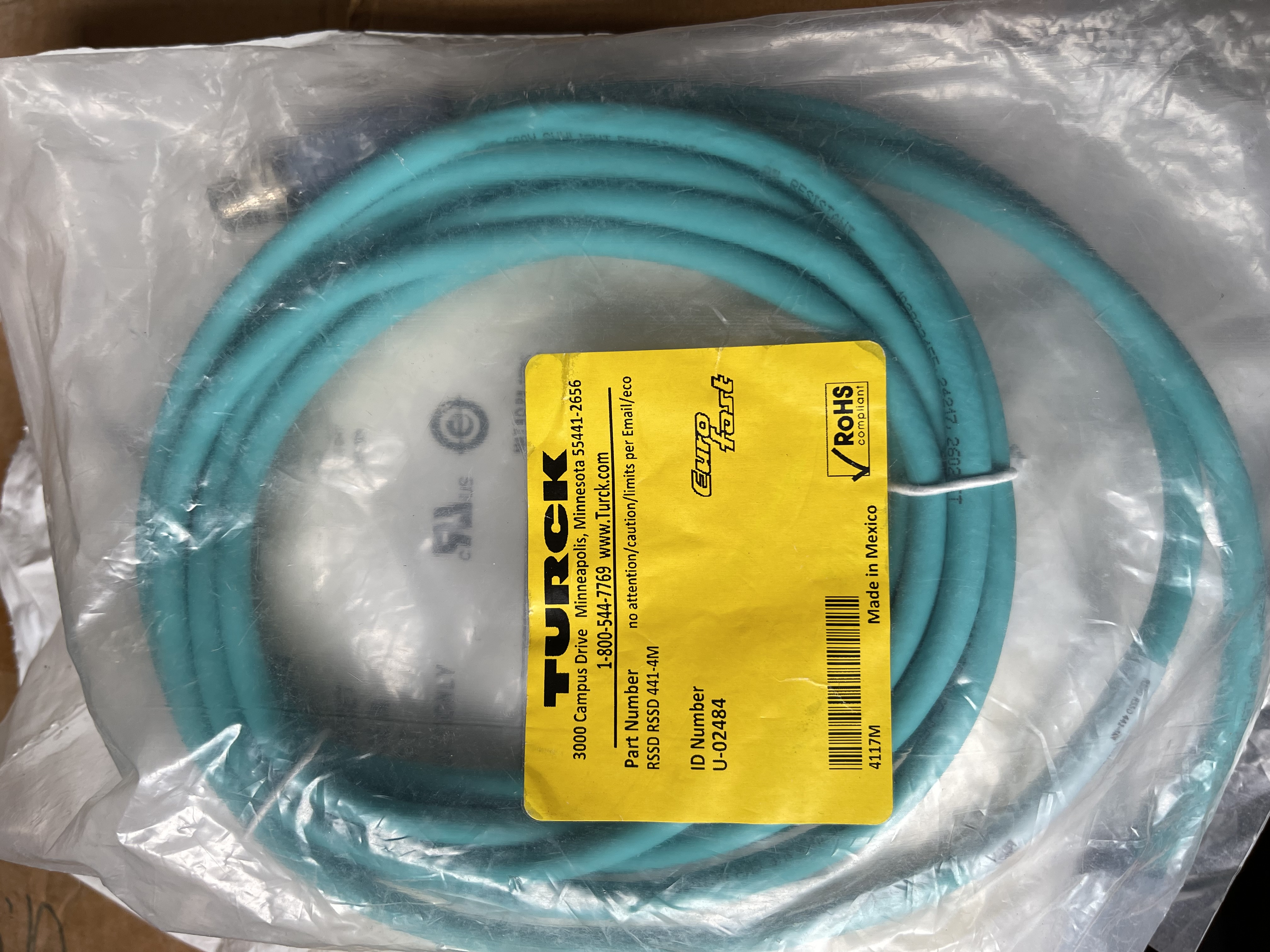 Industrial Ethernet Cable Turck RSSD RSSD 441-4M (U-02484)